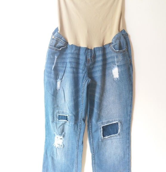 Indigo Blue Skinny Distressed Maternity Jeans - Picture 5 of 5